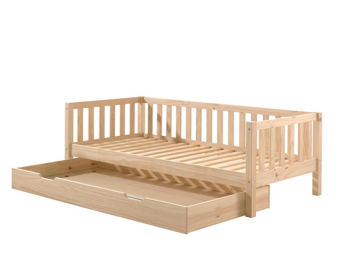 KOJENBETT Karena 211x68x98 aus Massivholz in natur - Kieferfarben, Holz (90/200cm) - 58aufmkessel