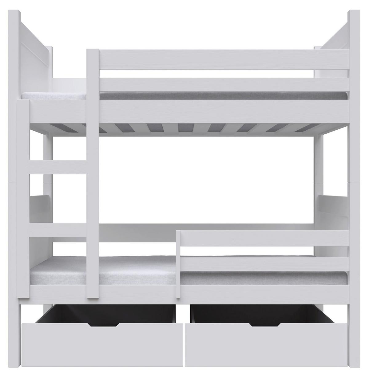 ETAGENBETT MIT MATRATZEN Frello 80x180 cm - Weiß, Holz (80/180cm) - Selsey