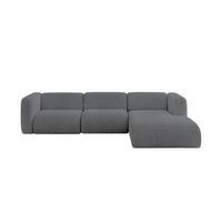 ECKSOFA Ottomane Rechts MIRA-L2 318x179x89 Dunkelgrau Cord - Dunkelgrau/Graphitfarben, Holzwerkstoff/Kunststoff (318/179cm) - ALTDECOR