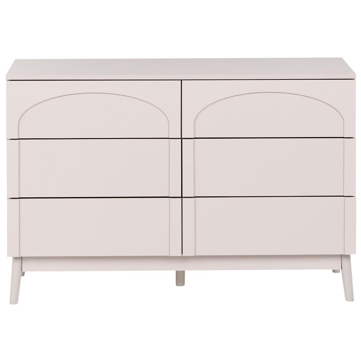 KOMMODE mit 6 Schubladen Hellbeige Boulia - Beige, Holz/Holzwerkstoff (120/80/40cm) - Beliani