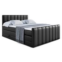 BOXSPRINGBETT mit Matratze H3/H4 - OTTA-Z KING - 120x200 cm Schwarz - Schwarz Hochglanz, Holzwerkstoff (120/200cm) - ALTDECOR