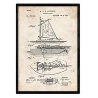 POSTER Angelschiff Patent A3 Schwarzer Rahmen - Klar, Papier (29.7/5/42cm) - Nacnic