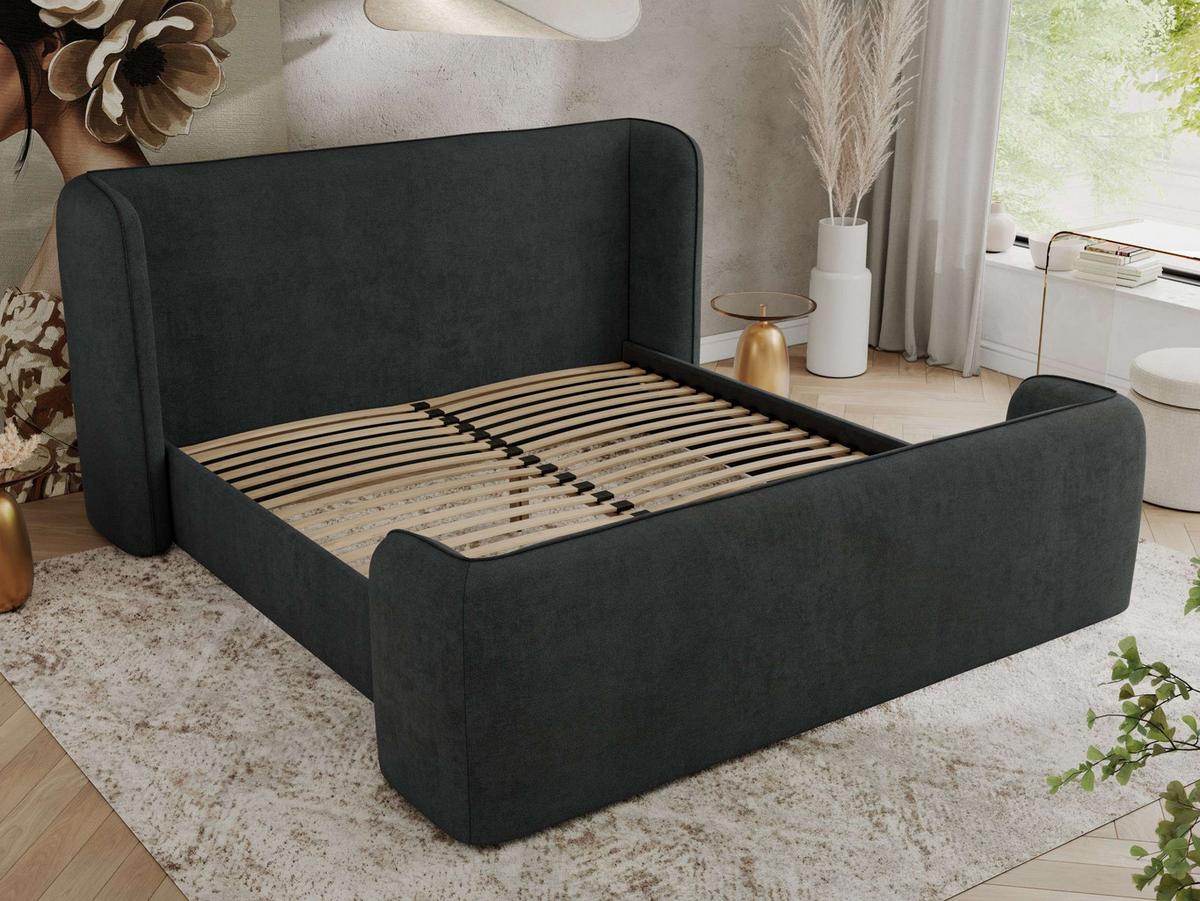 POLSTERBETT EMORA CLASSIC DUO 160/200 - Dunkelgrau Strukture - Multipocket-Matratze - Dunkelgrau, Textil (160/200cm) - MKS