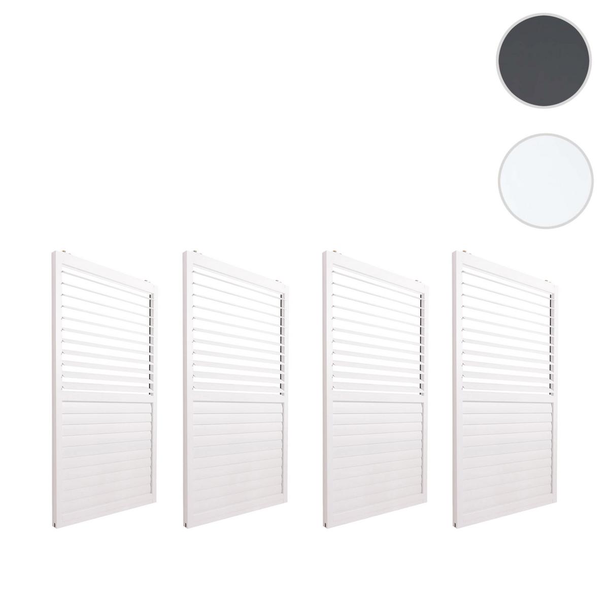 SCHIEBETÜR FÜR PERGOLA Weiß 4er-Set-Set - Weiß, Metall (369/206/10cm) - MCW