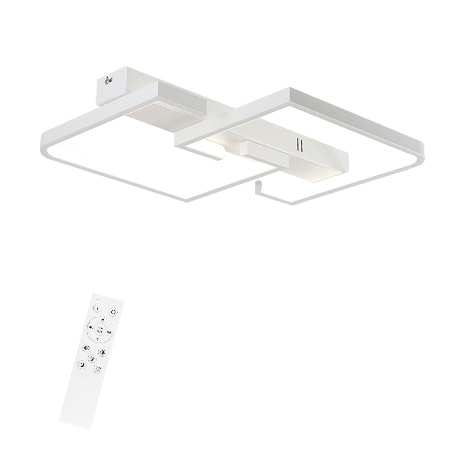LED-DECKENLEUCHTE Kesselgrimm 60.0/6.0/47.0 cm - Weiß, Metall (47/60/6cm) - ZMH