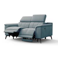 RELAXSOFA FIERO 2-Sitzer mit 2 Relaxfunktionen, mintgrün - Schwarz/Mintgrün, Holzwerkstoff/Textil (170/82/103cm) - Wozimo