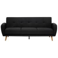 3-SITZER-SCHLAFSOFA Polyester Schwarz Florli - Schwarz, Textil (214/82/85cm) - Beliani