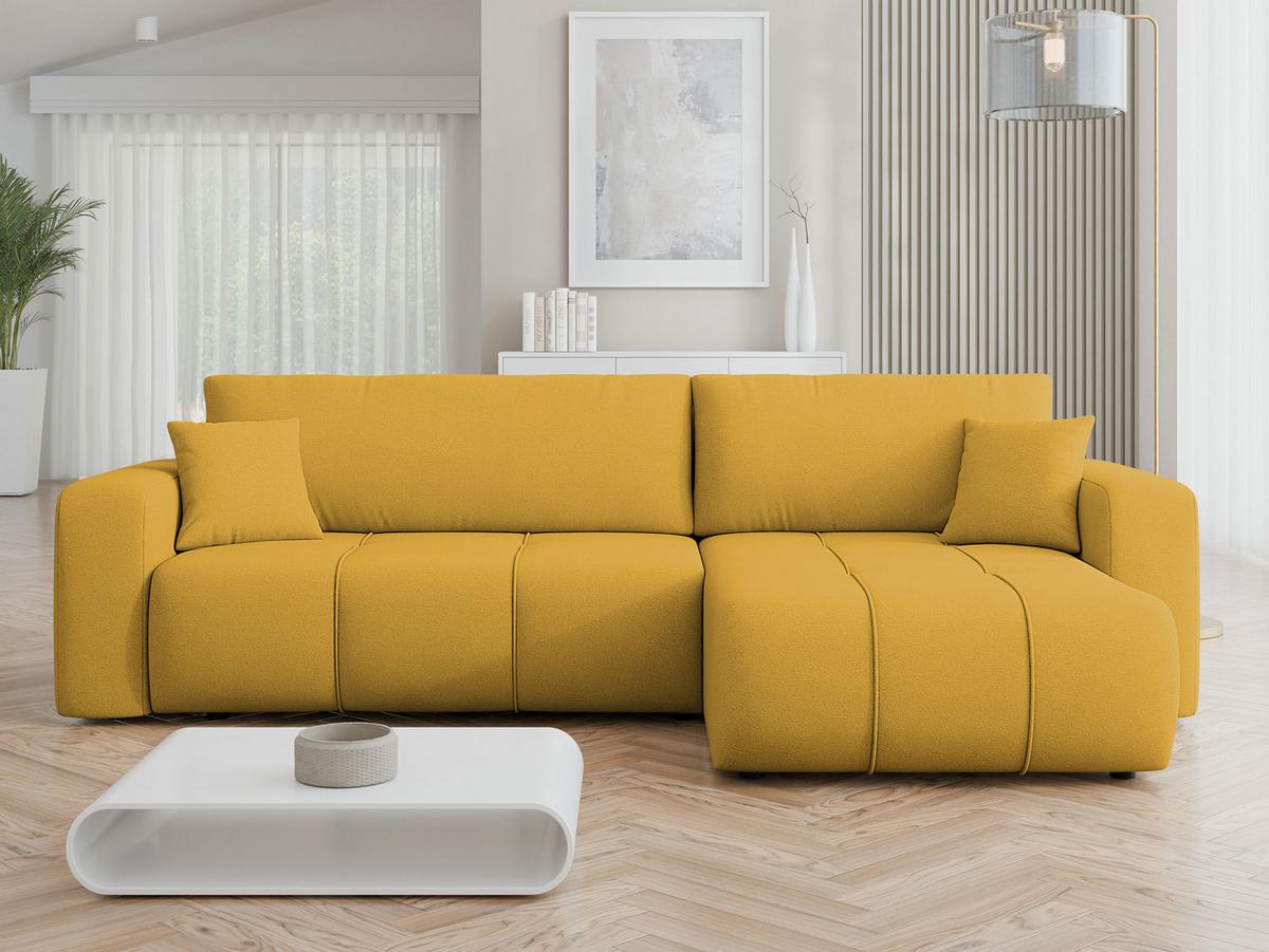 ECKSOFA Furyn Maxi - Gelb/Schwarz, Holz/Kunststoff (274/145cm) - MIRJAN24