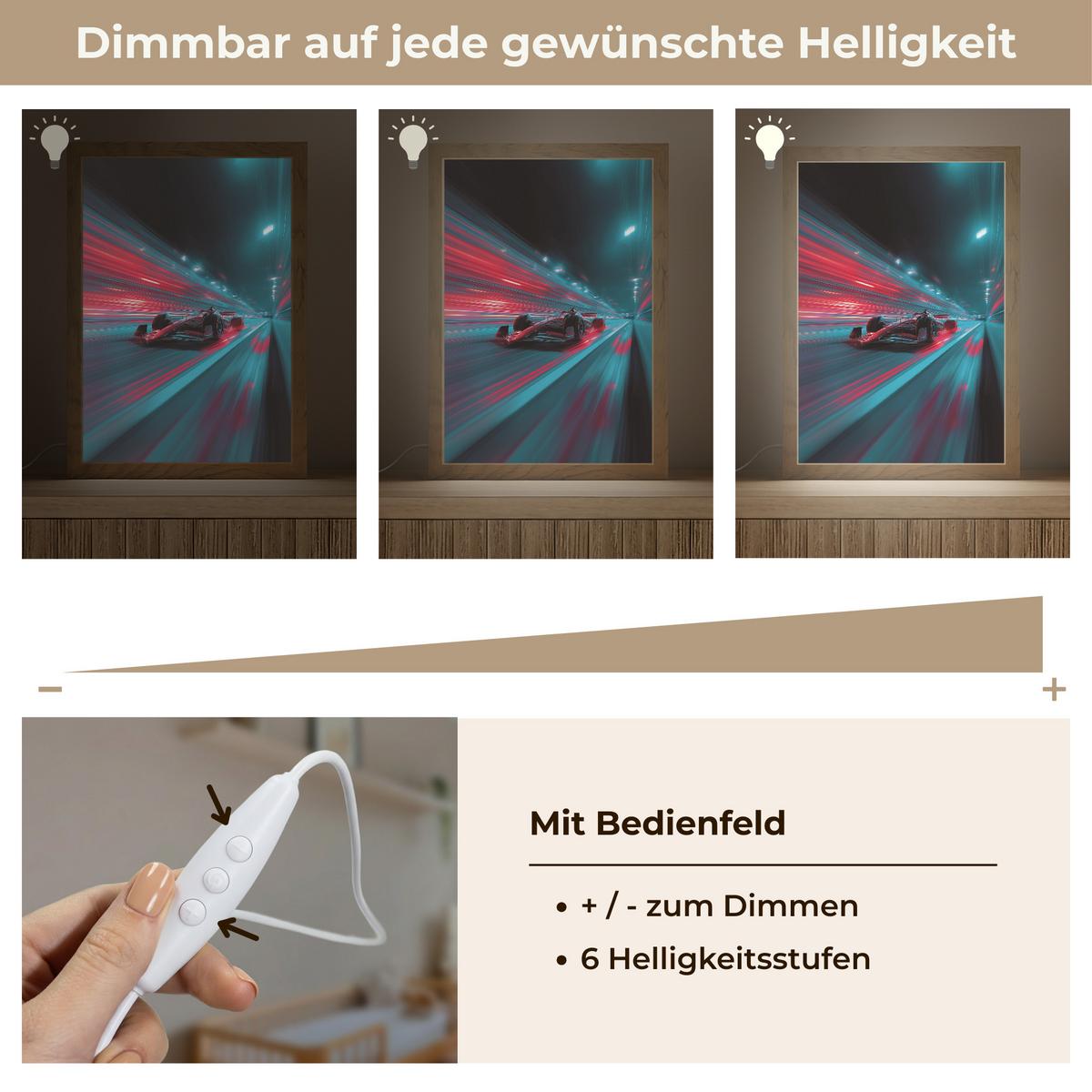 NACHTTISCHLAMPE Rennwagen - Rot - Geschwindigkeit 20x30 cm - Türkis, Holzwerkstoff (8/20/30cm) - OnlyWow