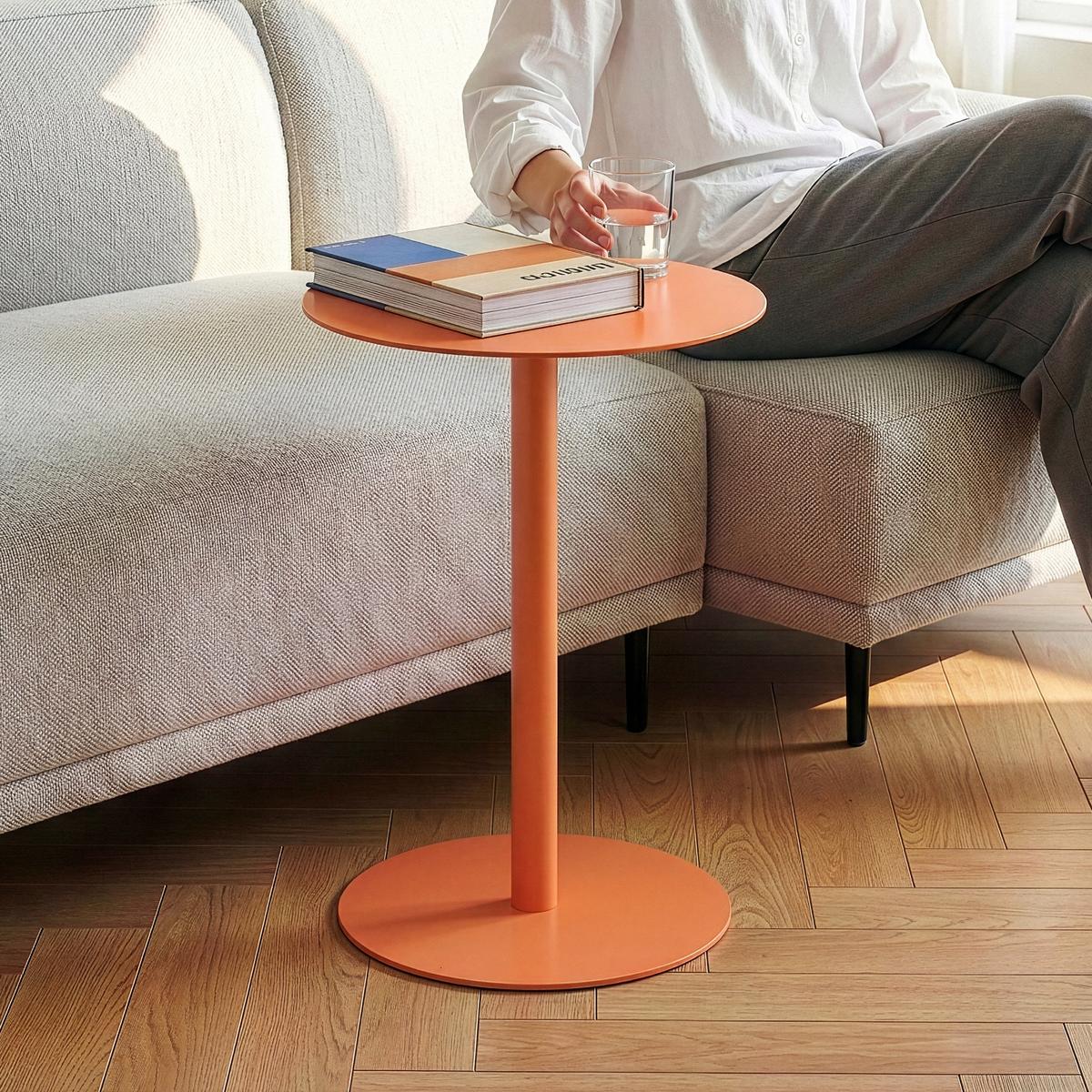 BEISTELLTISCH Nastätten - Orange, Metall (40/40/50cm) - [en.casa]