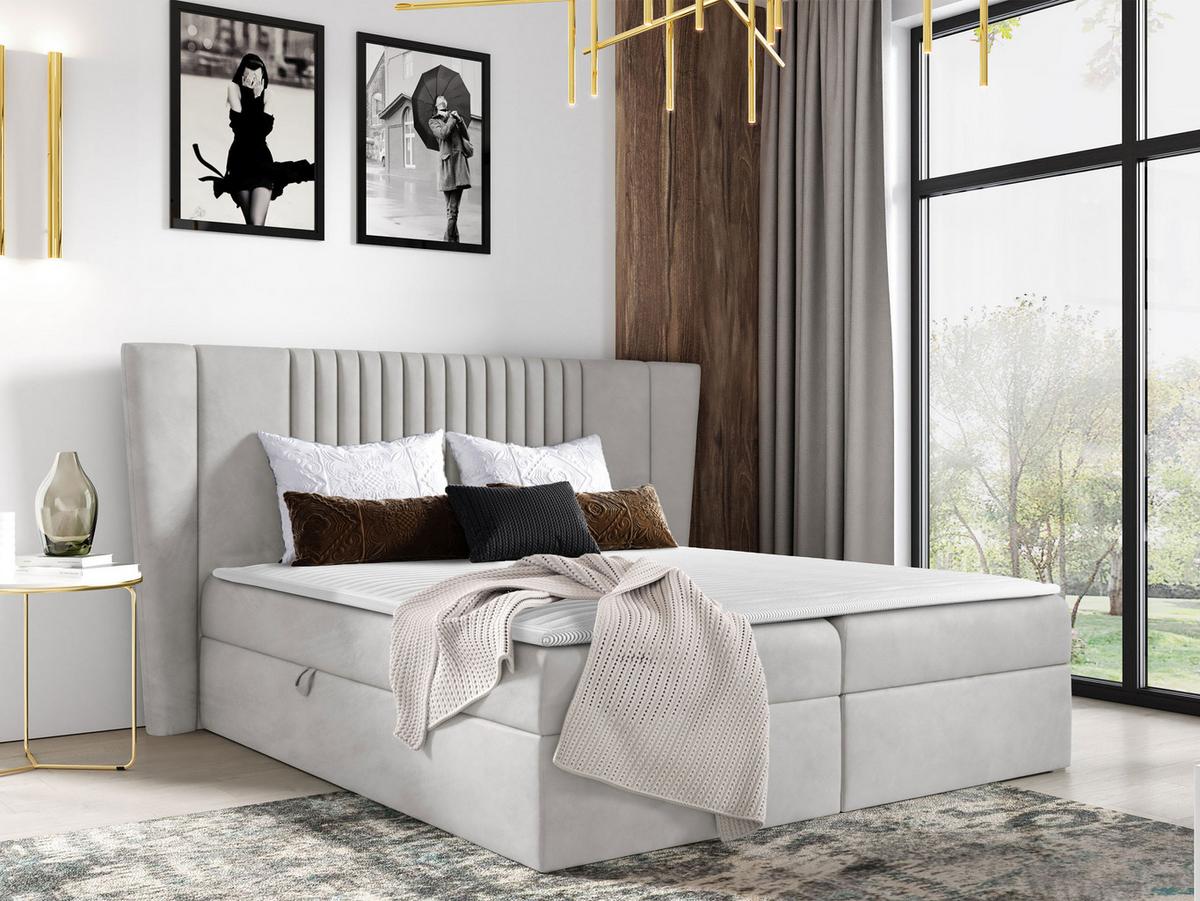 BOXBETT Spark - H3 - Hellgrau, Holz (120/200cm) - MIRJAN24