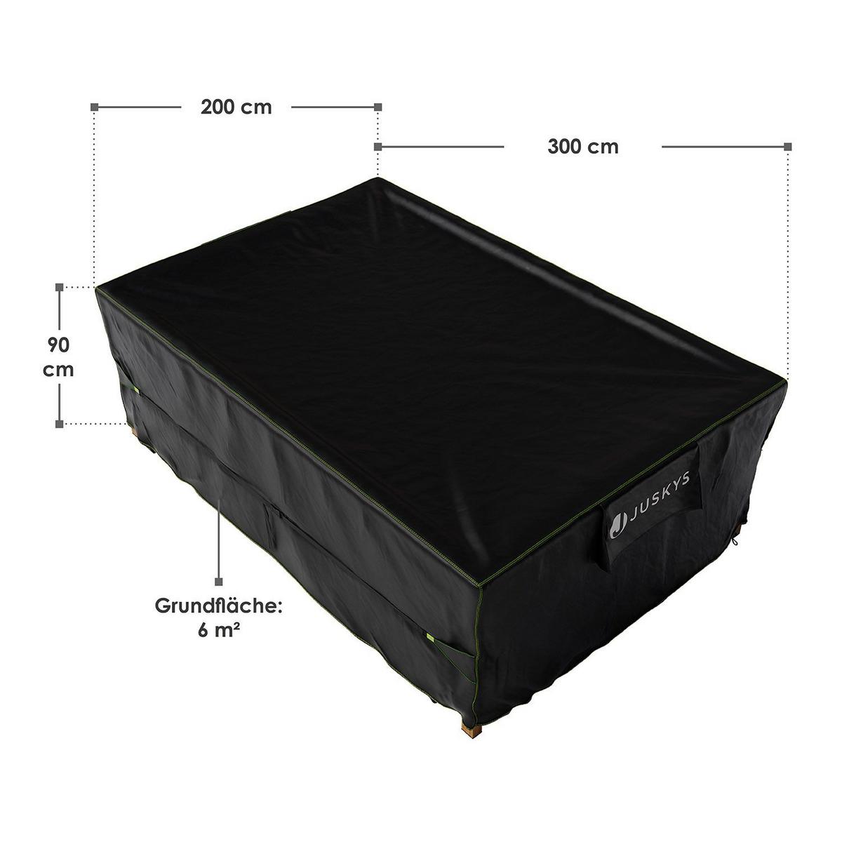 GARTENMÖBELABDECKUNG CoverSafe Pro schwarz - Schwarz, Kunststoff (200/90/300cm) - Juskys