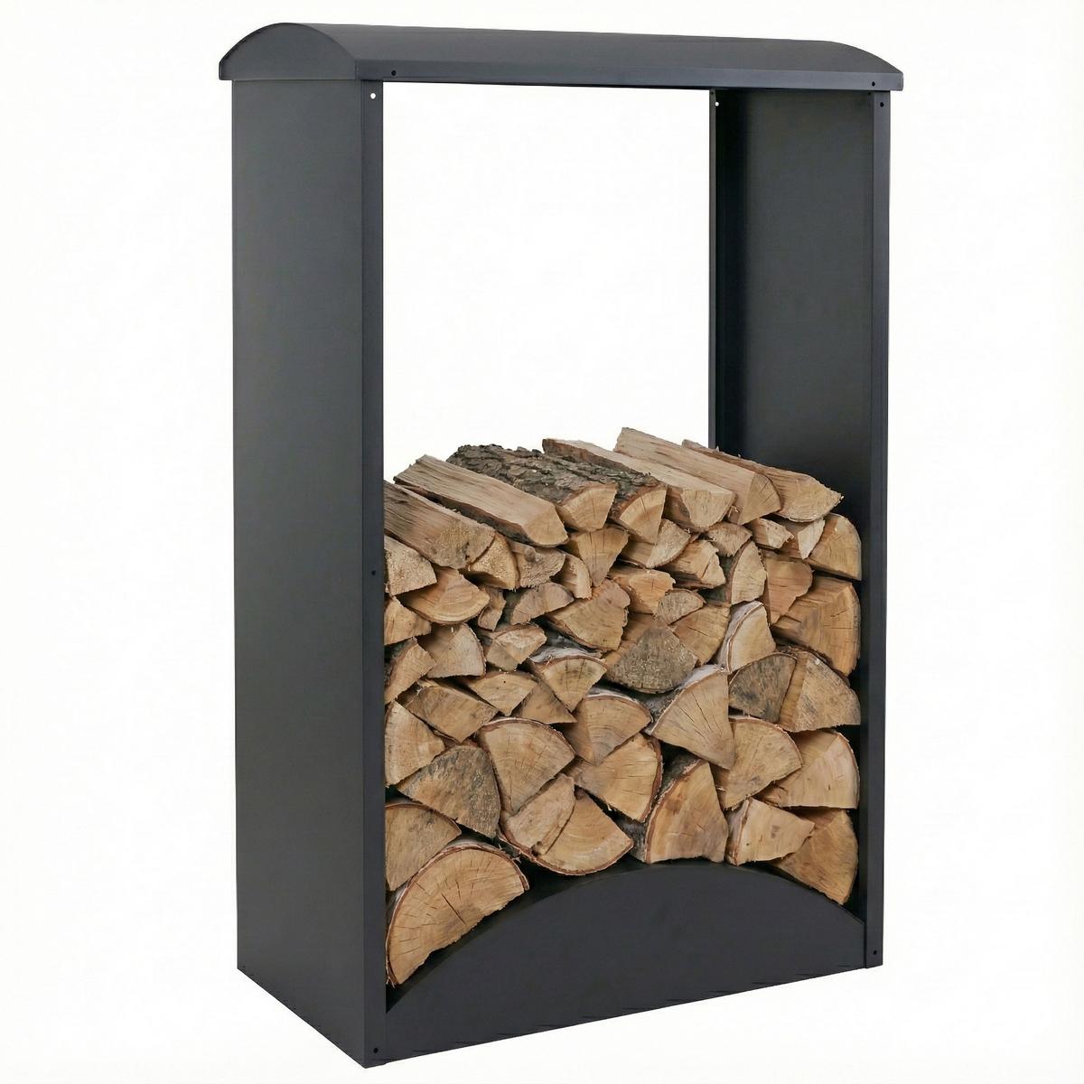 BRENNHOLZLAGER Anthrazit - Anthrazit, Metall (98/160/50cm) - MCW
