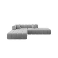 ECKSOFA Ottomane Links BILA-L 289x176x71 Grau Bouclé - Schieferfarben/Schwarz, Holzwerkstoff/Kunststoff (176/289cm) - ALTDECOR