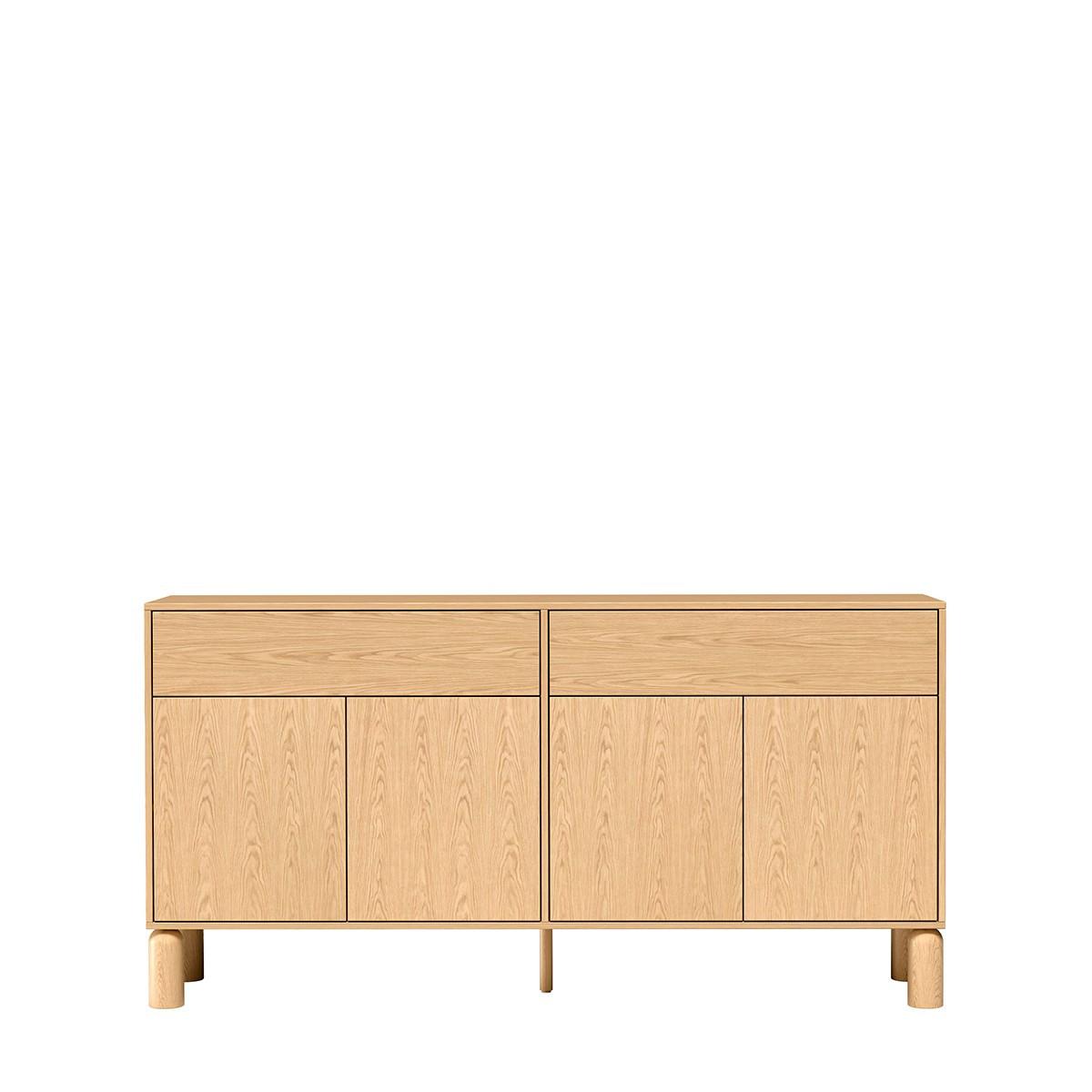 KOMMODE SABBIA 180/91,6/40,6cm mit 2 Schubladen 4 Türen Eichefarben - Eichefarben, Holzwerkstoff (180/91.6/40.6cm) - MASSENO