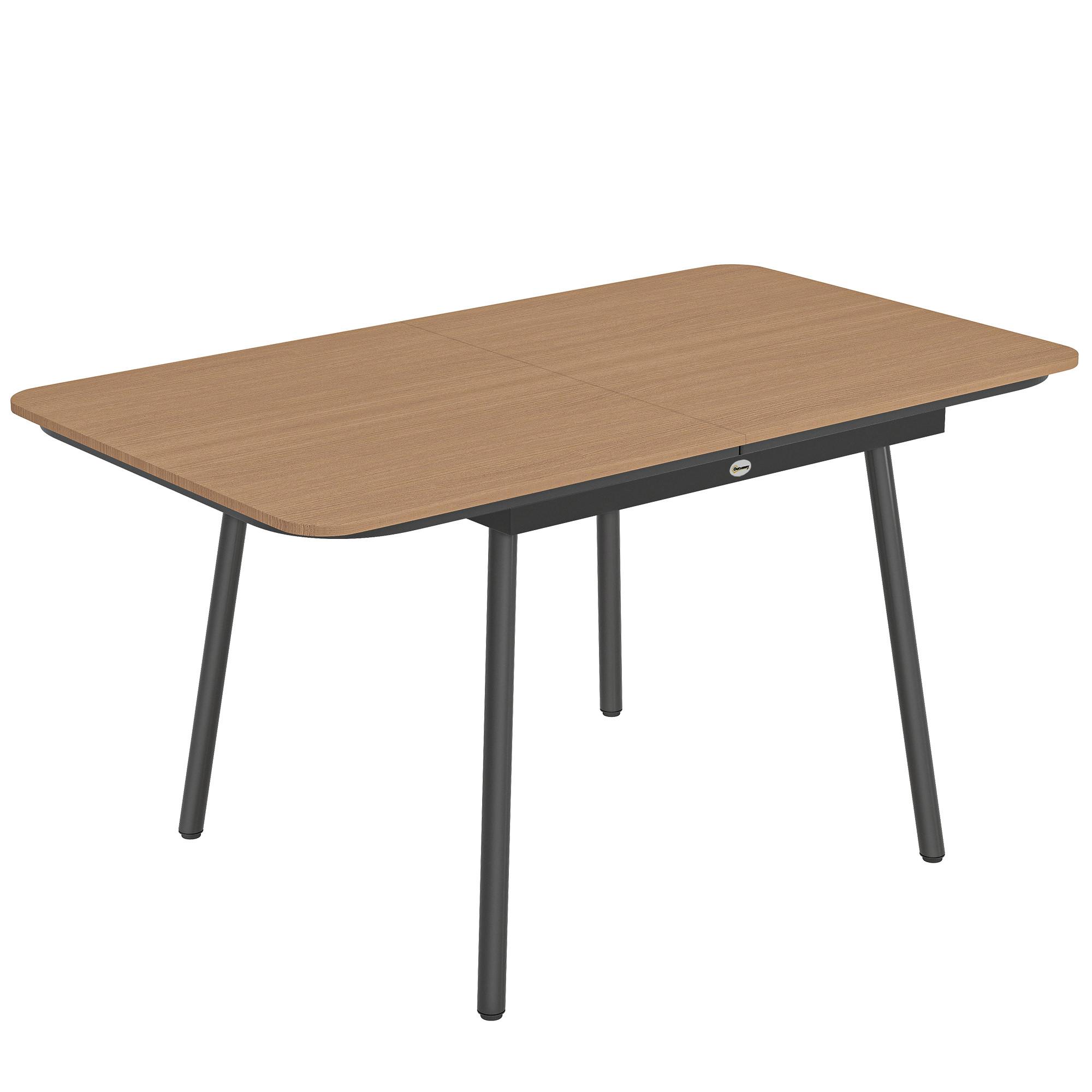 GARTENTISCH rechteckig 140/80/75 cm Teak - Teakfarben, Metall (140/80/75cm) - Outsunny
