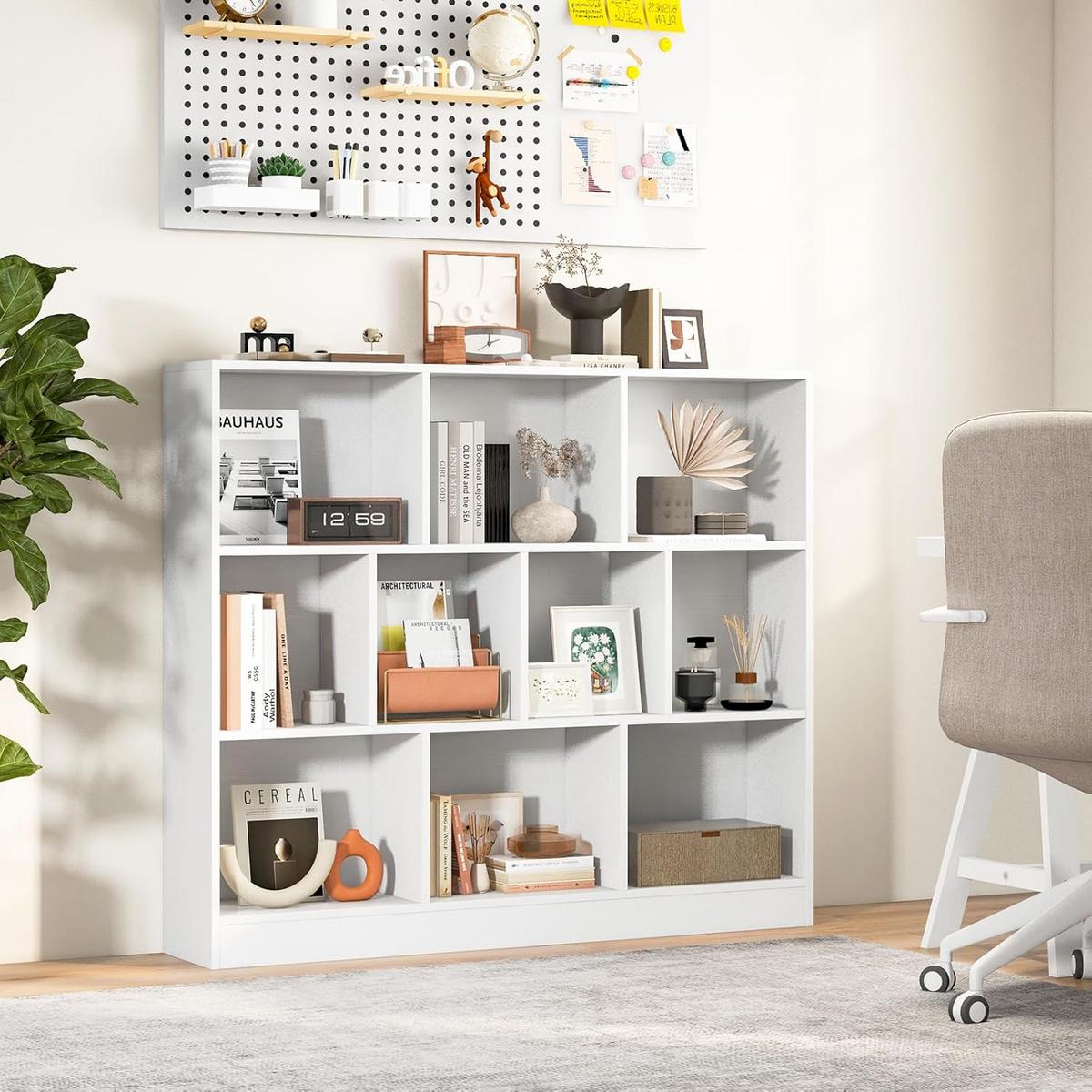 BÜCHERREGAL Weiß - Weiß, Holzwerkstoff (120/104/24cm) - COSTWAY