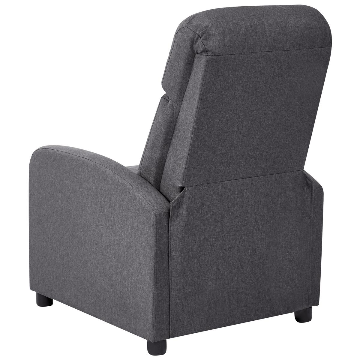 FERNSEHSESSEL Dunkelgrau Eminence - Dunkelgrau/Schwarz, Textil (66/103/74cm) - Beliani