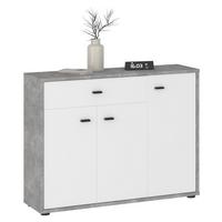 KOMMODE VIKA Betonoptik/weiß - Weiß/Grau, Holzwerkstoff (89/70/30cm) - IDIMEX