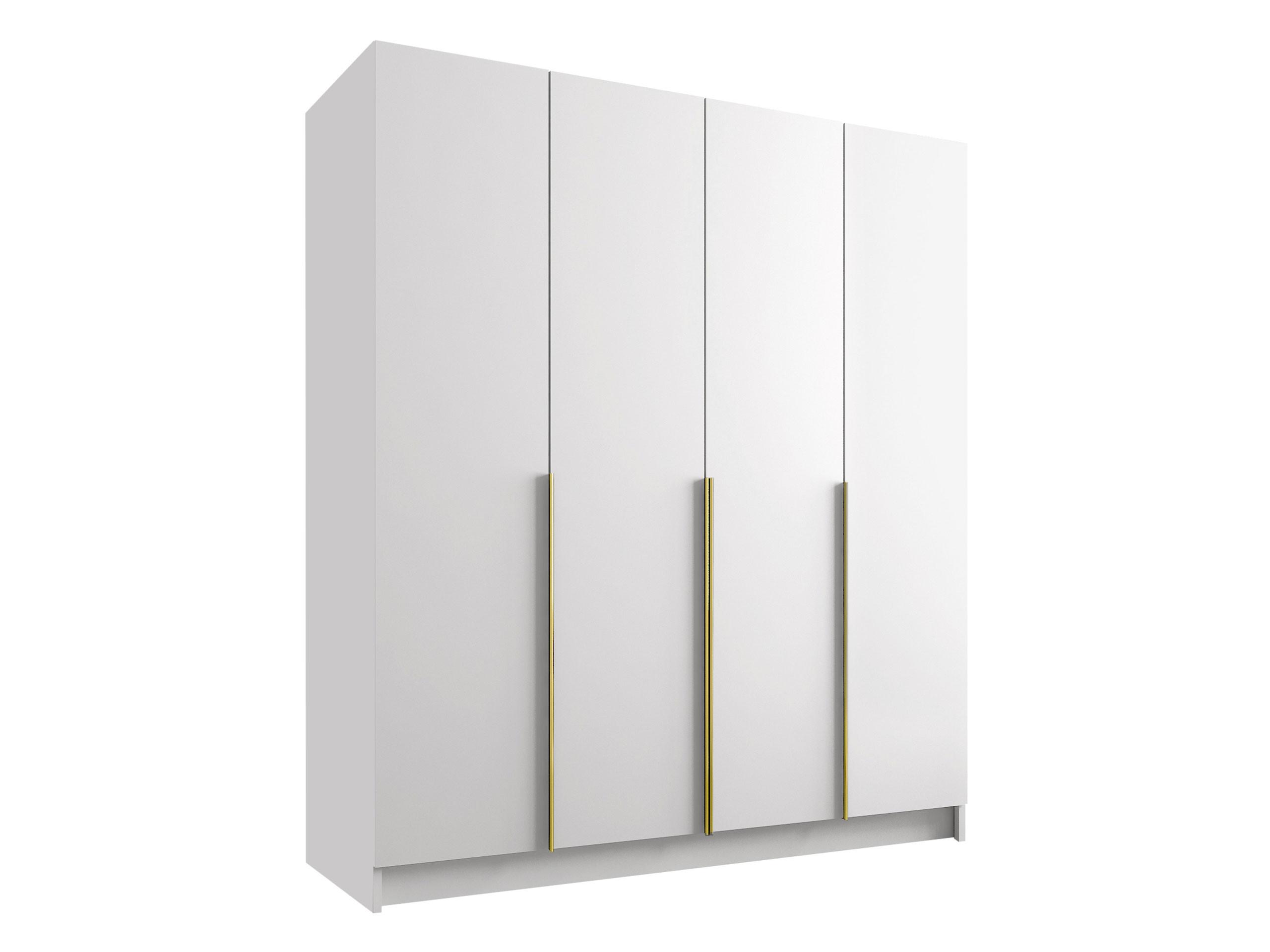 KLEIDERSCHRANK Santi I - Goldfarben/Weiß, Holzwerkstoff/Metall (200/215/58cm) - MIRJAN24