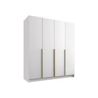 KLEIDERSCHRANK Santi I - Goldfarben/Weiß, Holzwerkstoff/Metall (200/215/58cm) - MIRJAN24