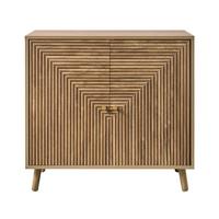 SIDEBOARD 2 Türen in Lamellenoptik in L-Form Eden 80/39/75 cm - Eschefarben, Holzwerkstoff (39/75/47cm) - Calicosy