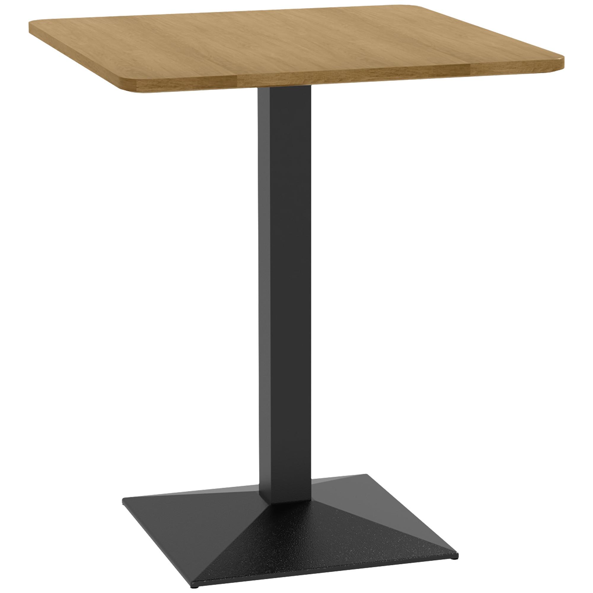 ESSTISCH Spanplatte Stahl Dunkelbraun Schwarz - Dunkelbraun/Schwarz, Holzwerkstoff/Metall (70/70/75cm) - HOMCOM