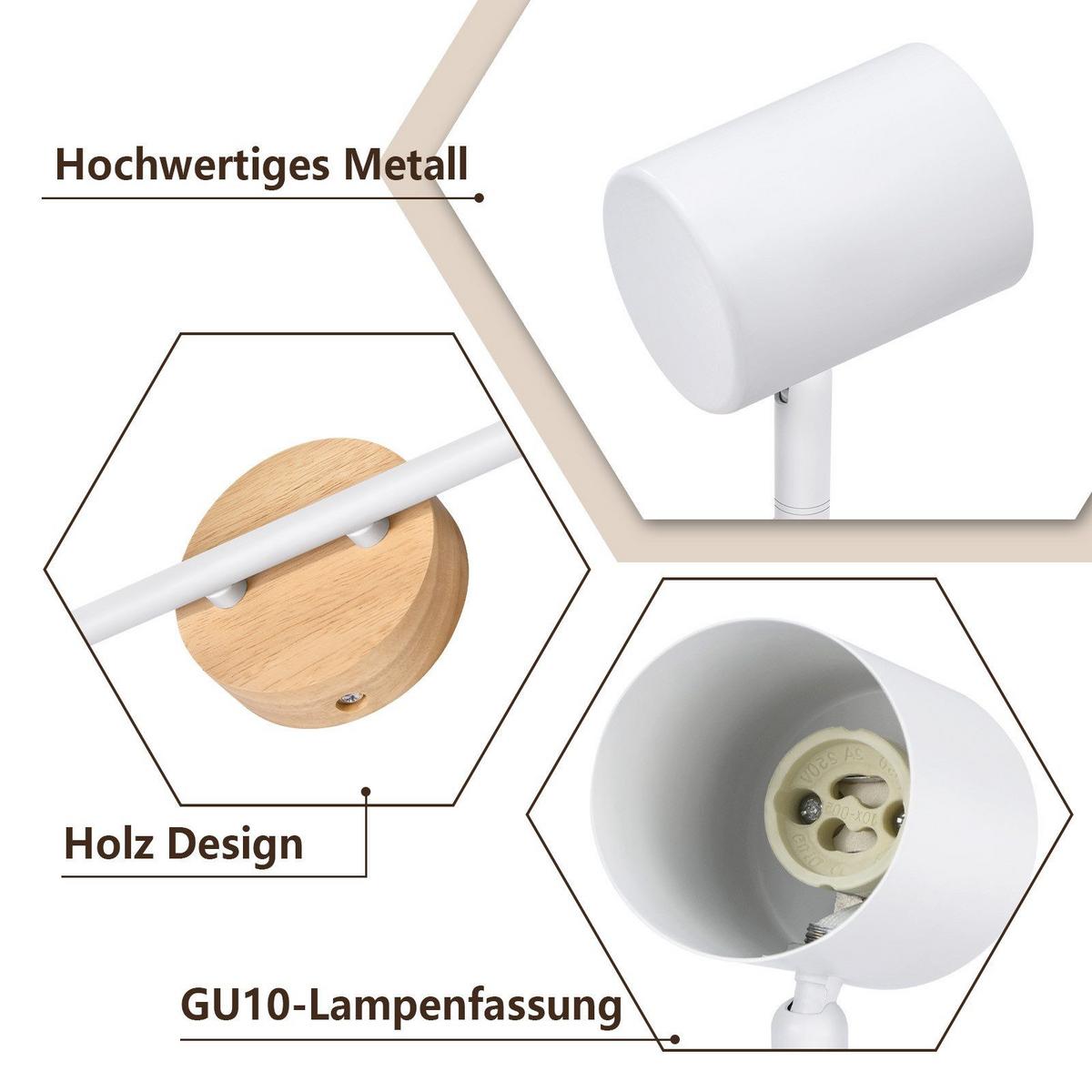 DECKENSTRAHLER Edmonds 2-flammig 31/9/14.5cm - Weiß, Metall (31/9/14.5cm) - Nettlife