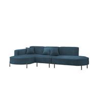 ECKSOFA Valencia - Blau, Holzwerkstoff/Textil (321/165cm) - Fun Möbel