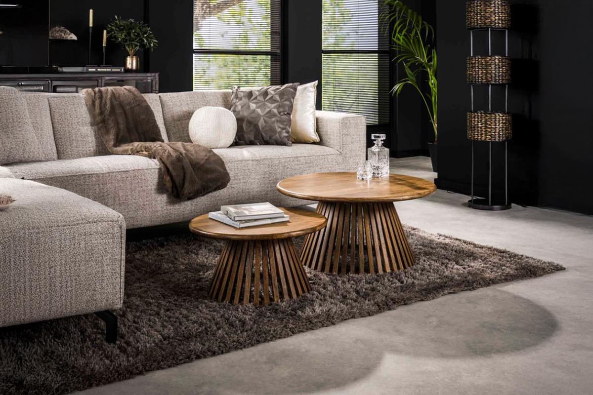 COUCHTISCH LANI 2ER SET Braun Mango - Braun, Mangoholz/Holz (80/80/40cm) - KAWOLA