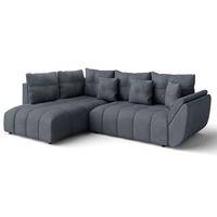 ECKSOFA L Form Corleone Grau 268/192/96 cm mit Schlaffunktion - Schwarz/Grau, Kunststoff/Textil (268/192cm) - AX Living
