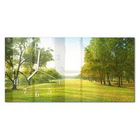 WANDUHR aus Glas 60x30 cm - Das Grün der Natur - Grün, Glas (60/30/0.4cm) - TULUP