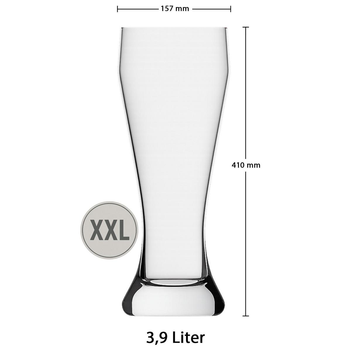 RIESEN-WEIZENBIERGLAS Ranft transparent 3,9 Liter - Transparent, Glas (3.9L) - Rastal