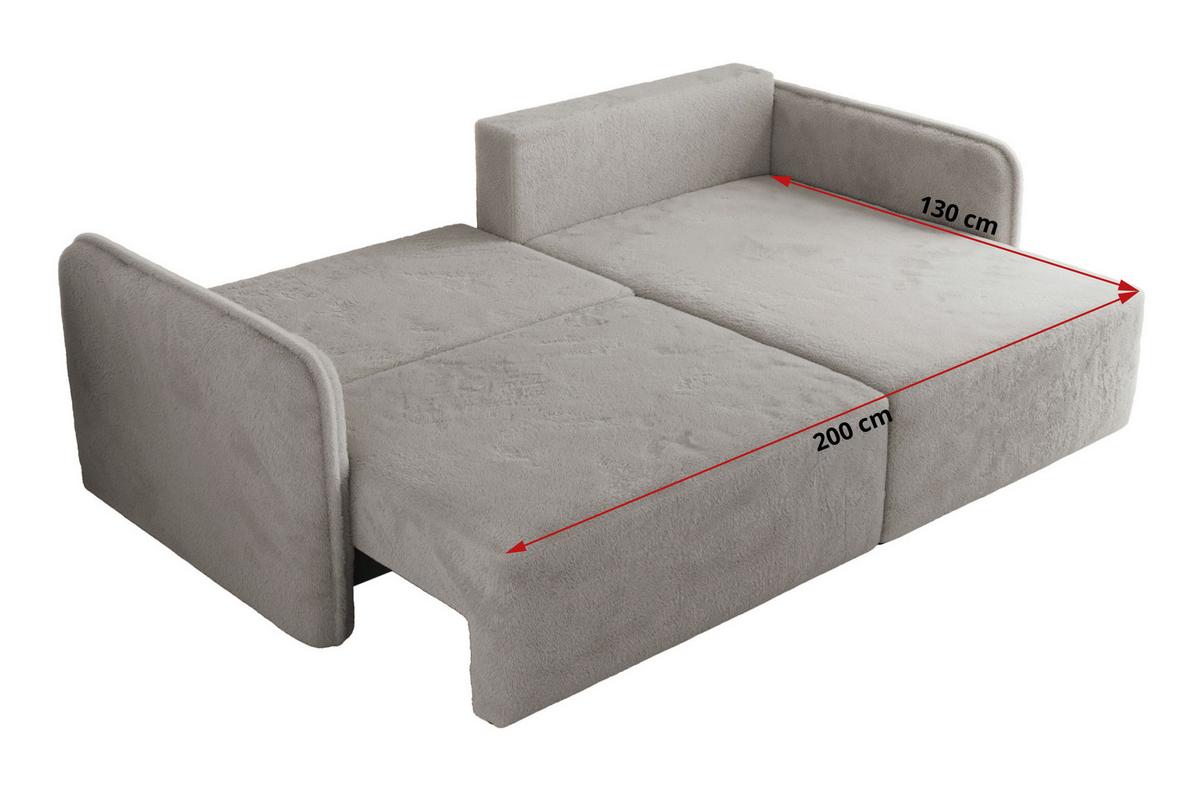 ECKSCHLAFSOFA MESTO L Hellgrau Plüsch - rechts - Hellgrau/Schwarz, Kunststoff/Textil (147/227cm) - MKS