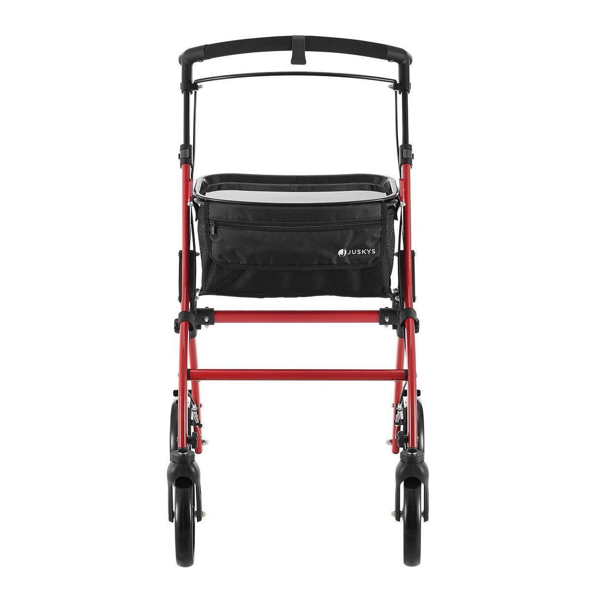 WOHNUNGSROLLATOR Aktiv rot mit Transporttasche - Rot, Metall (66/90/56cm) - Juskys