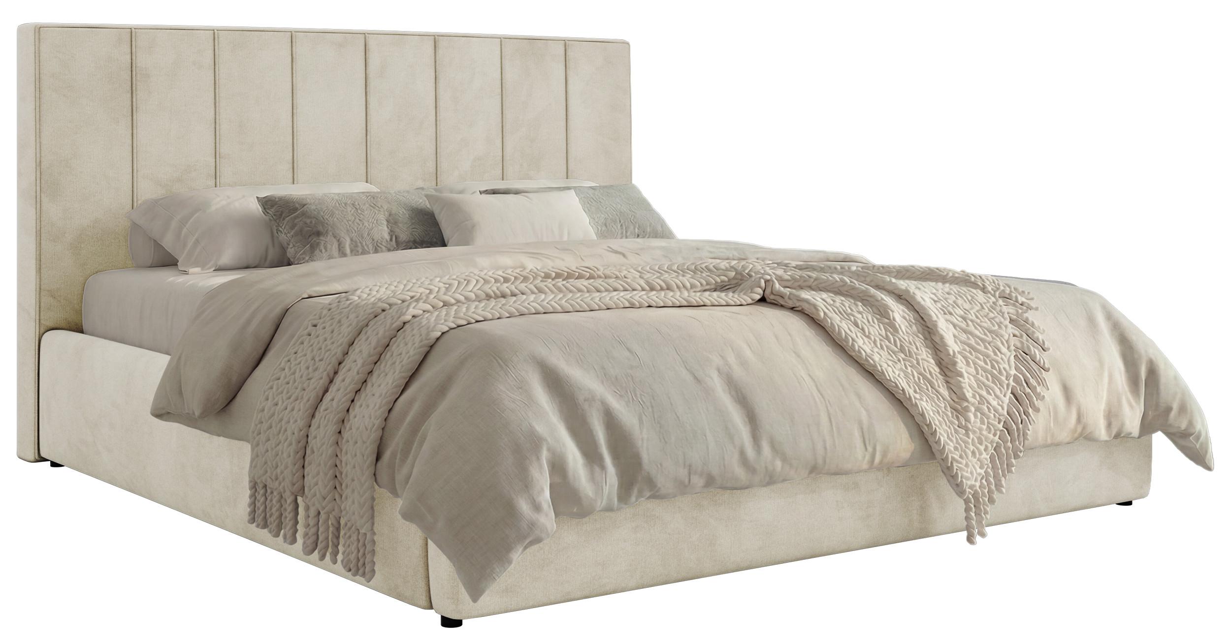POLSTERBETT TENARDO CLASSIC 200/200 - Beige Velvet - ohne Matratze - Beige/Schwarz, Kunststoff/Textil (200/200cm) - MKS
