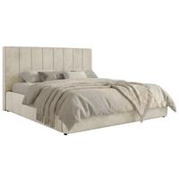 POLSTERBETT TENARDO CLASSIC 180/200 - Beige Velvet - ohne Matratze - Beige/Schwarz, Kunststoff/Textil (180/200cm) - MKS