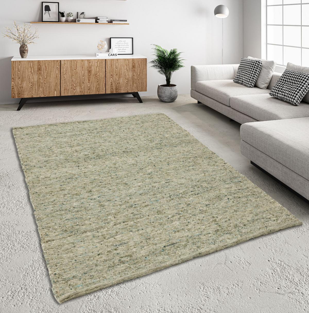 HANDWEBTEPPICH Alm-Freude 60x90 cm - Grün, Textil (60/90cm) - THEKO