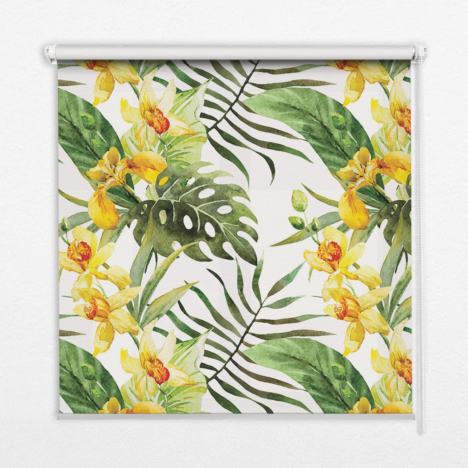INNENROLLO - Fensterrollo - Rollo - 60x40 cm - Gelbe Blume - Gelb, Kunststoff (60/140/0.5cm) - TULUP