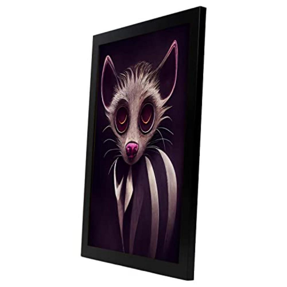 POSTER Set mit 4 Starren Tier im T Burton Goth Stil A3 Schwarzer Rahmen - Schwarz, Papier (29.7/3cm) - Nacnic