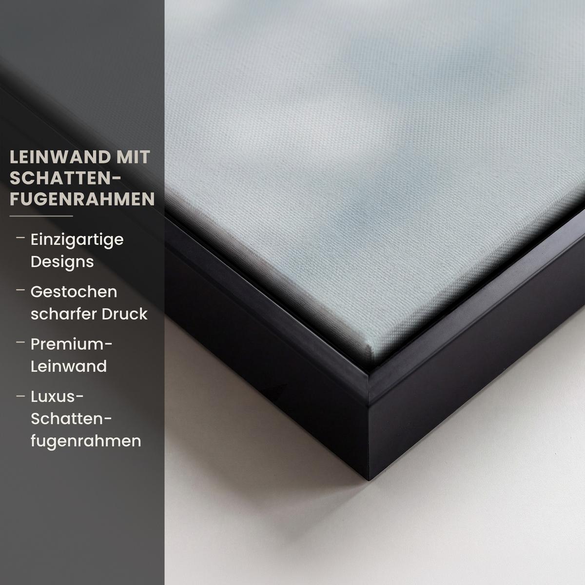 LEINWAND Bilder mit Rahmen - Pferde - Winter - Tiere - Natur - Schnee - 80x120 - Anthrazit, Textil (80/120cm) - MuchoWow