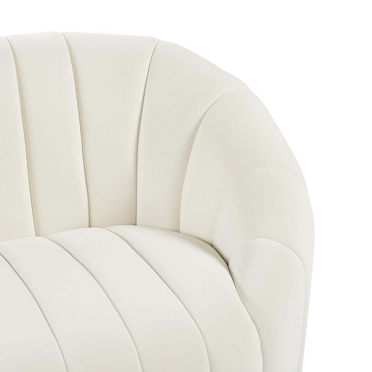 3-SITZER-SOFA Samtstoff cremeweiß Malung - Weiß, Textil (200/68/79cm) - Beliani