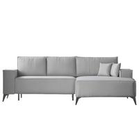 ECKSOFA OTIS Rechts, mit Schlaffunktion und Bettkasten, Grau - Grau, Textil/Metall (294/185cm) - Idohome