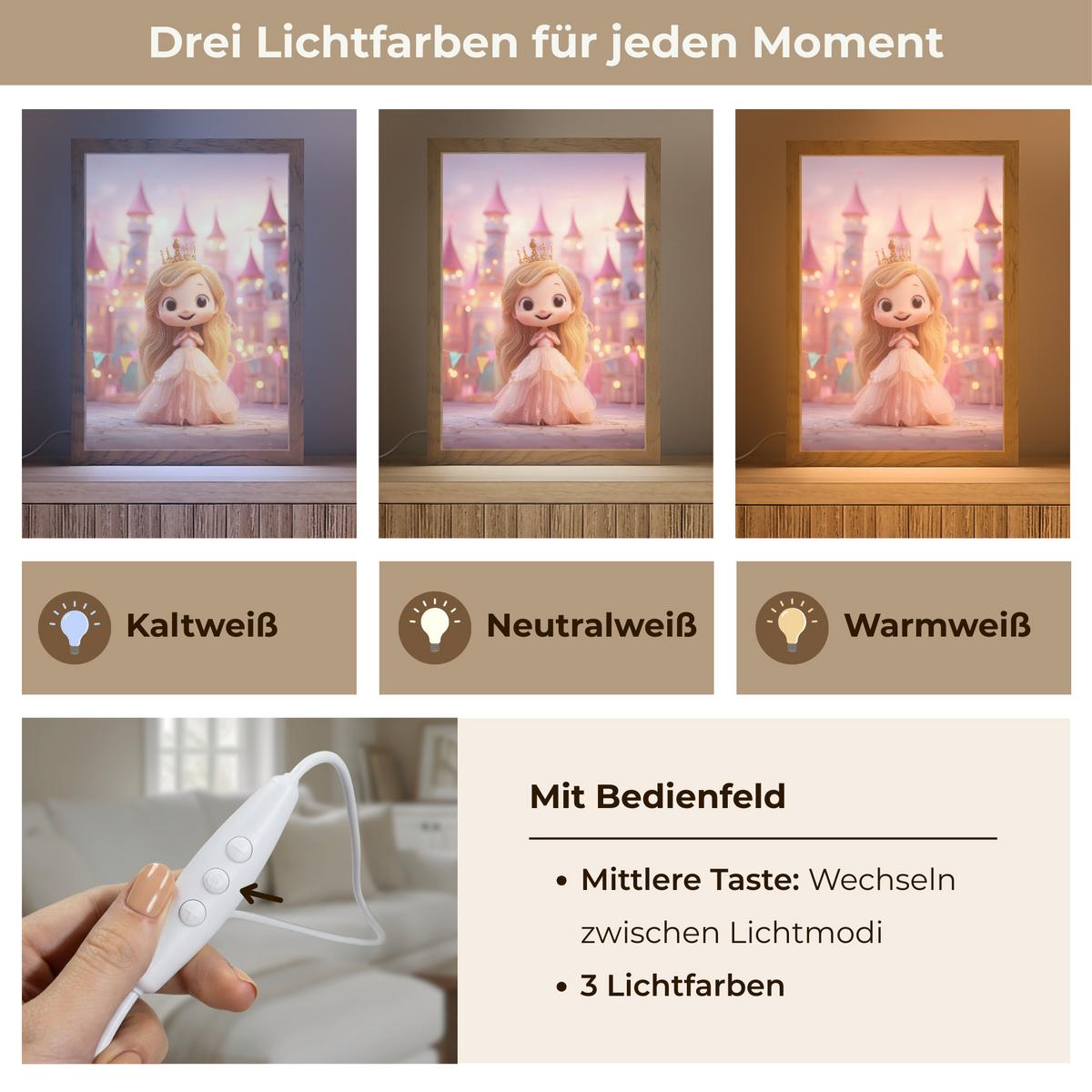 WANDLEUCHTE Prinzessin - Rosa - Schloss 20x30 cm - Rosa, Holzwerkstoff (20/30/8cm) - OnlyWow