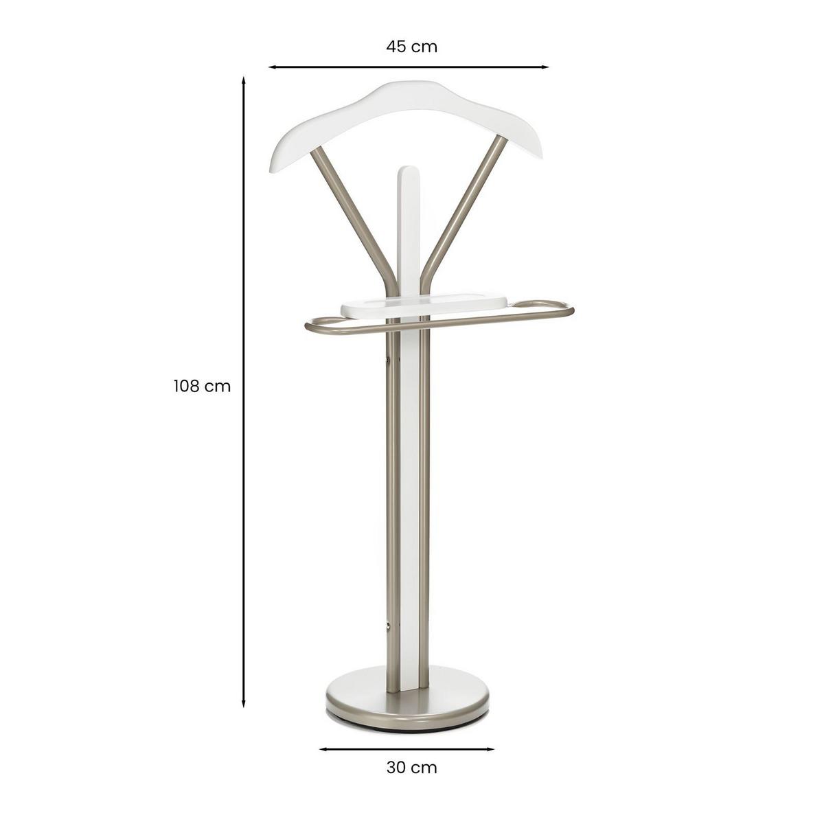 HERRENDIENER FABIO champagne/weiß - Champagner/Weiß, Metall (45/108/30cm) - IDIMEX