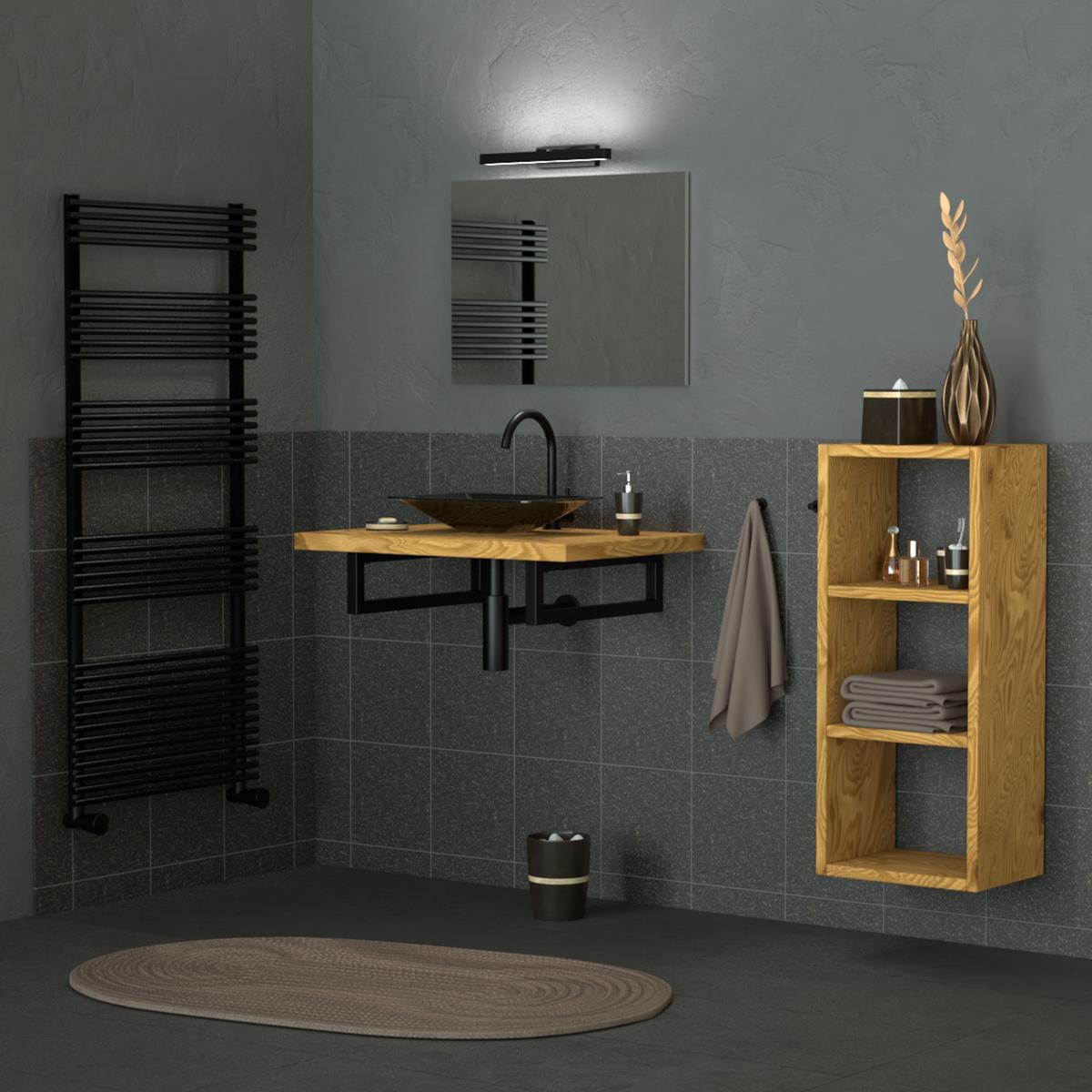 WANDKONSOLE - Schwarz, Metall (35/15/3cm) - ML-DESIGN