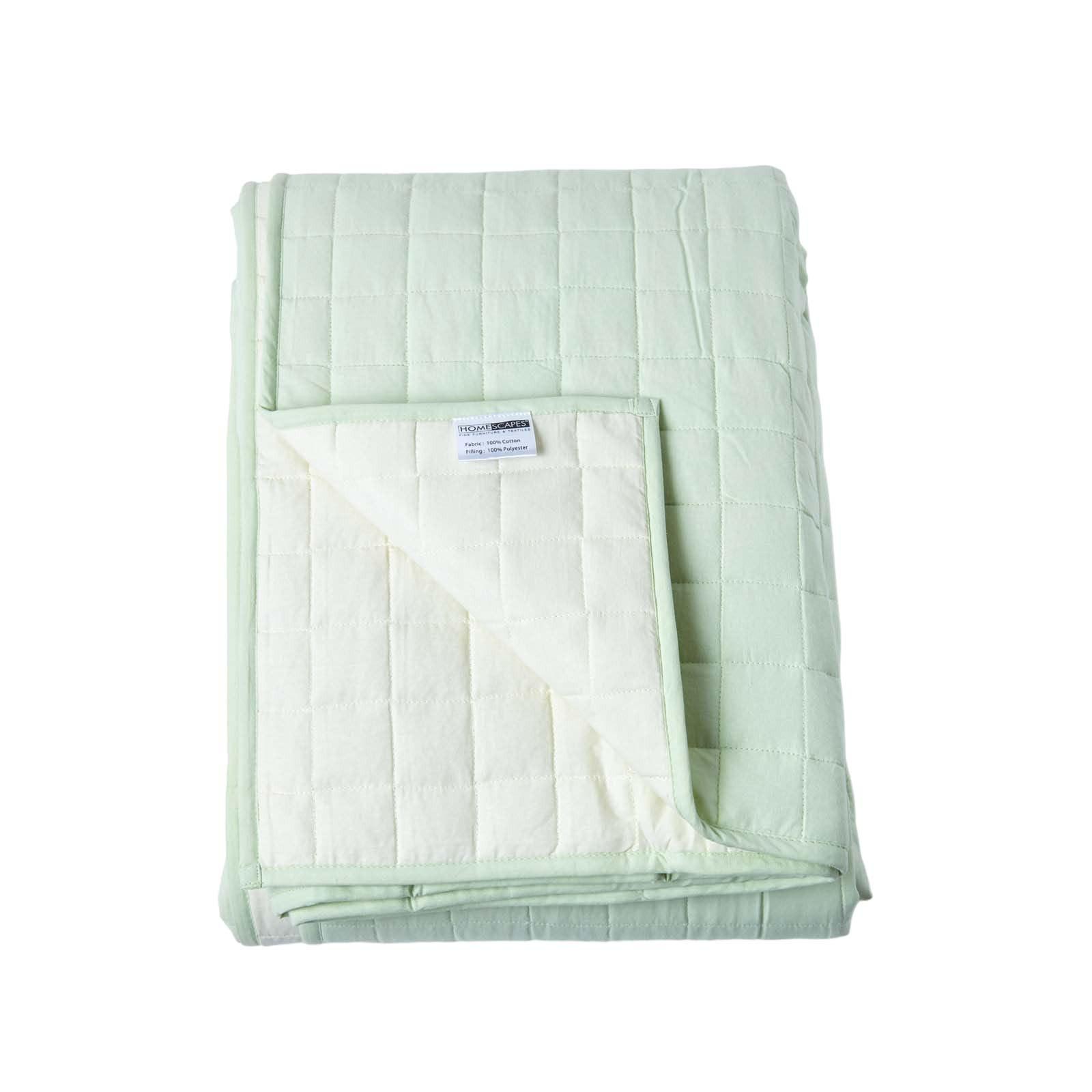 TAGESDECKE gesteppt mit Wende-Design, 200/200 cm - Salbeigrün, Textil (200/200cm) - Homescapes