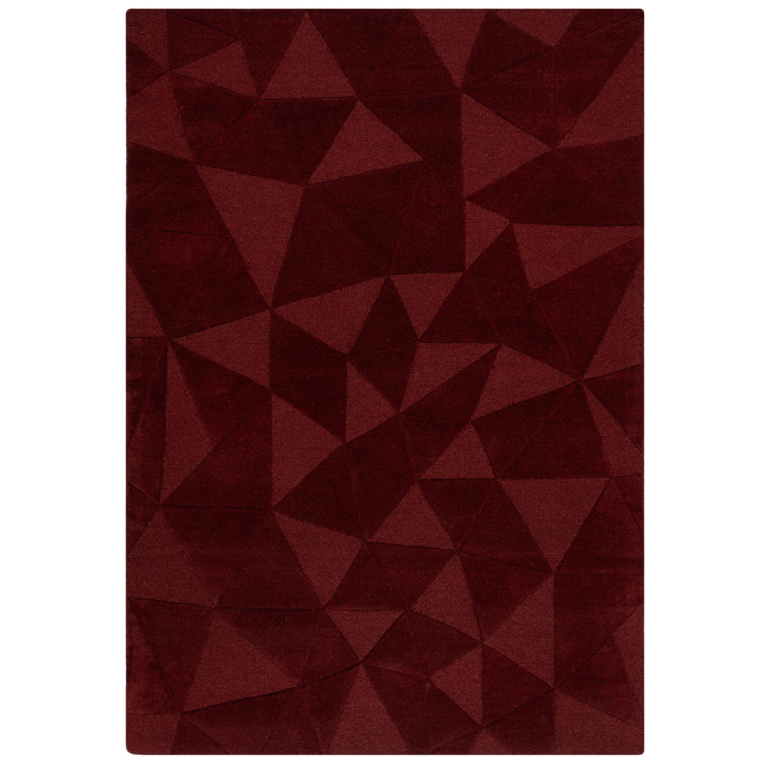 WOLLTEPPICH DEBEN, geometrisch, Rot, 200 x 290 cm - Rot, Textil (290/200cm) - KADIMA DESIGN