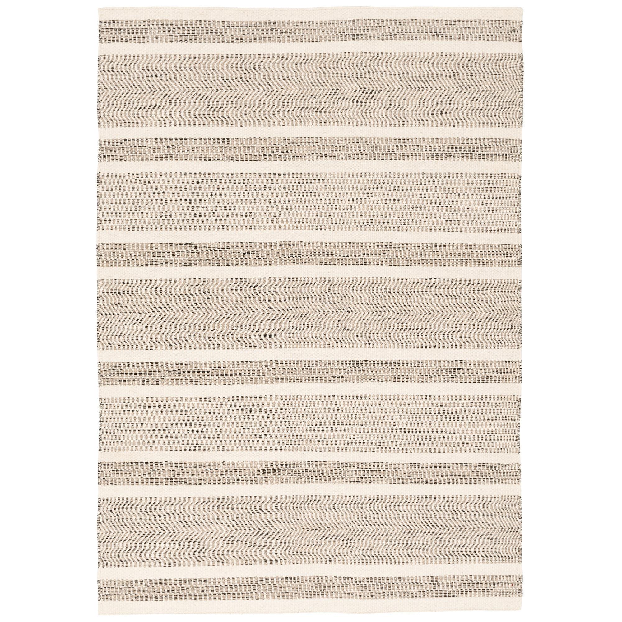 NATUR TEPPICH WOLLE RANA STREIFEN - Creme/Grau, Textil (190/290cm) - Pergamon