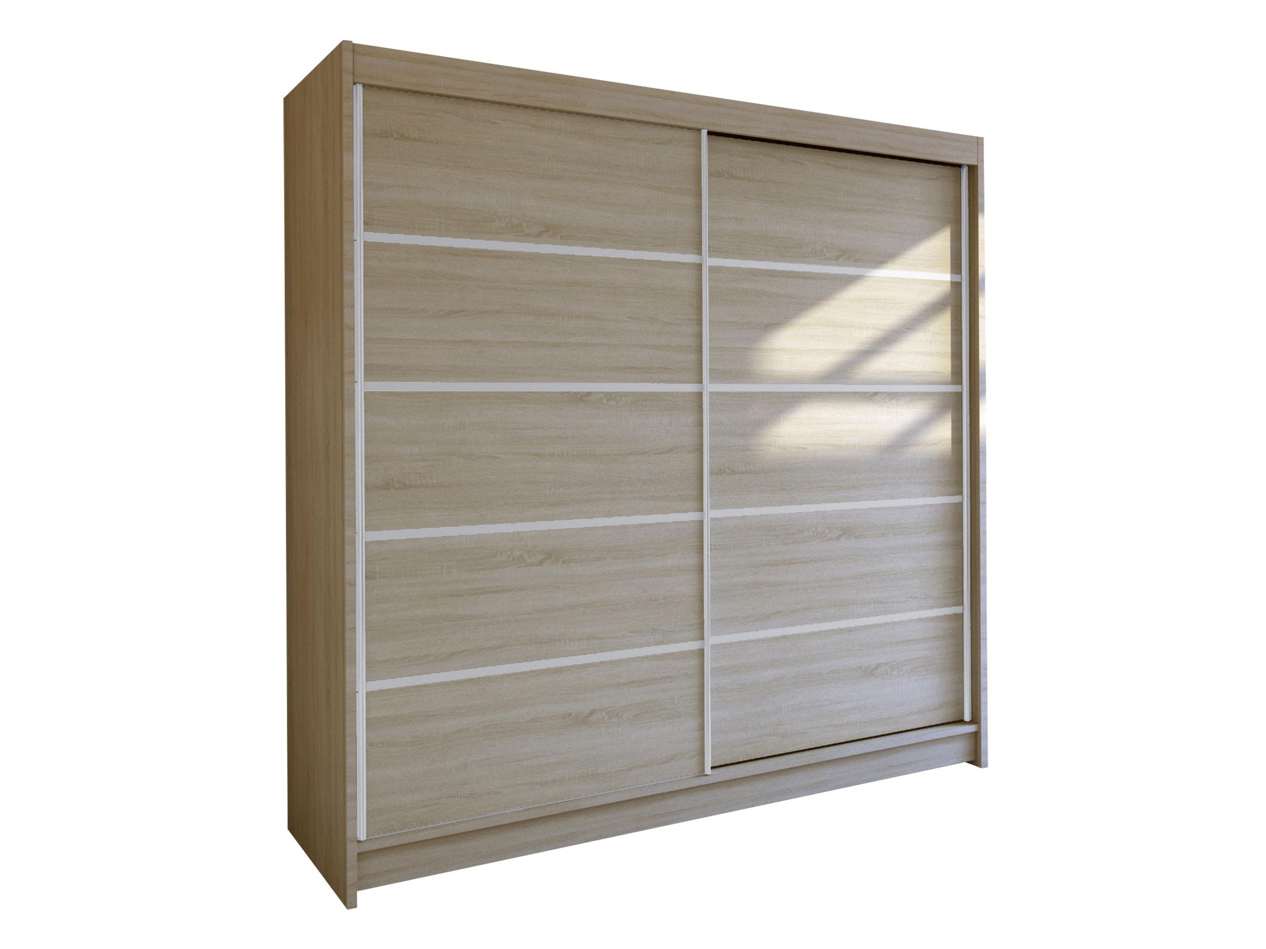 SCHWEBETÜRENSCHRANK Talin IV - Kaschmir/Silberfarben, Holzwerkstoff/Metall (180/215/58cm) - MIRJAN24